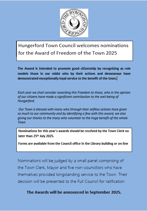 Freedom of the Town Awards 2025 Poster